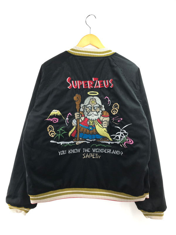 【中古美品】【メンズ】 SAPEUR サプール × ビックリマン REVERSIBLE SOUVENIR JACKET A0024-500 リバーシブル スーベニアジャケット スカジャン アウター 142-260405-na-03-tag サイズ：L カラー：ブラック/グリーン 万代Net店