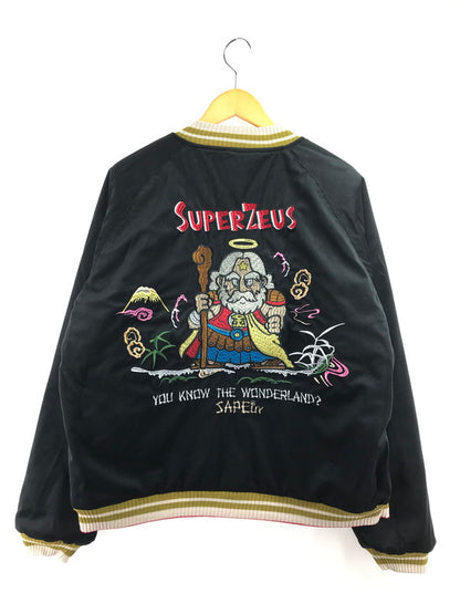 【中古美品】【メンズ】 SAPEUR サプール × ビックリマン REVERSIBLE SOUVENIR JACKET A0024-500 リバーシブル スーベニアジャケット スカジャン アウター 142-260405-na-03-tag サイズ：L カラー：ブラック/グリーン 万代Net店