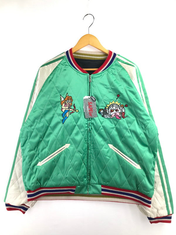 【中古美品】【メンズ】 SAPEUR サプール × ビックリマン REVERSIBLE SOUVENIR JACKET A0024-500 リバーシブル スーベニアジャケット スカジャン アウター 142-260405-na-03-tag サイズ：L カラー：ブラック/グリーン 万代Net店