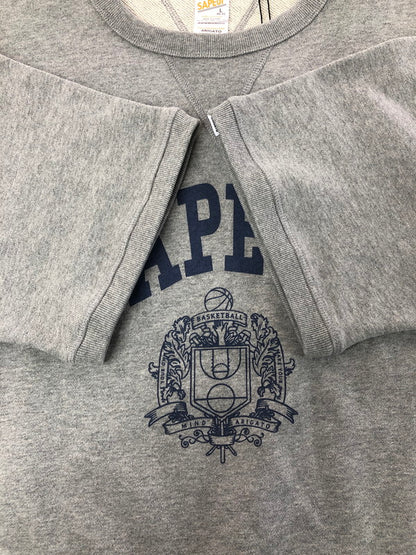 【中古美品】【メンズ】 SAPEUR サプール LOGO PRINT SWEAT TEE GREY A0025-417 ロゴプリント スウェットTシャツ グレー 両V 142-260124-rt-04-tag サイズ：L カラー：グレー 万代Net店