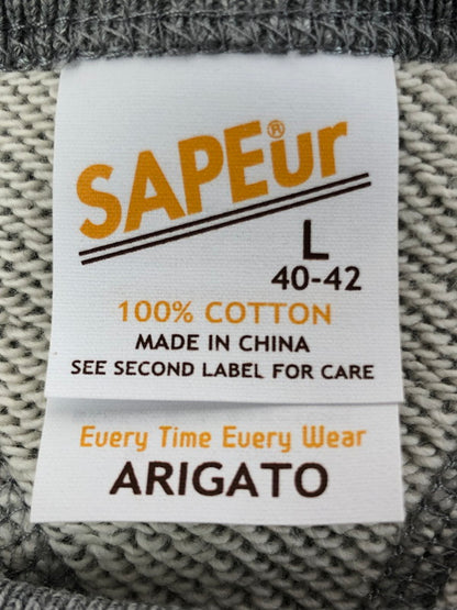 【中古美品】【メンズ】 SAPEUR サプール LOGO PRINT SWEAT TEE GREY A0025-417 ロゴプリント スウェットTシャツ グレー 両V 142-260124-rt-04-tag サイズ：L カラー：グレー 万代Net店