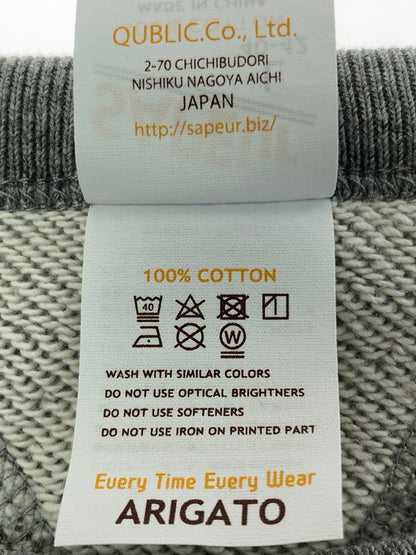 【中古美品】【メンズ】 SAPEUR サプール LOGO PRINT SWEAT TEE GREY A0025-417 ロゴプリント スウェットTシャツ グレー 両V 142-260124-rt-04-tag サイズ：L カラー：グレー 万代Net店