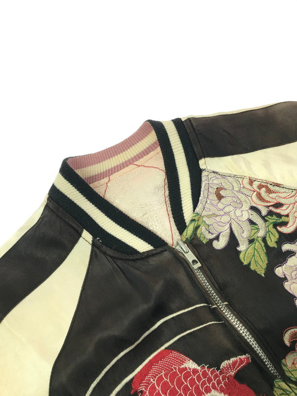 【ジャンク品】【メンズ】 花旅楽団 ハナタビガクダン EMBROIDERED SUKAJAN 金魚 らんちゅう菊 刺繍 スカジャン アウター 145-260121-rt-07-tag サイズ：L カラー：マルチカラー 万代Net店