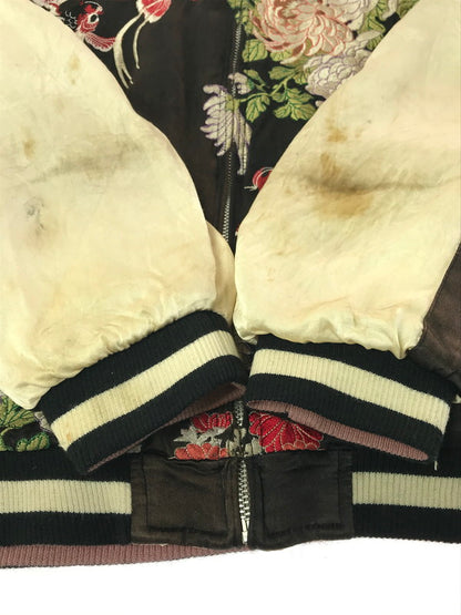 【ジャンク品】【メンズ】 花旅楽団 ハナタビガクダン EMBROIDERED SUKAJAN 金魚 らんちゅう菊 刺繍 スカジャン アウター 145-260121-rt-07-tag サイズ：L カラー：マルチカラー 万代Net店