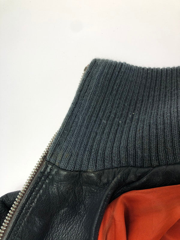 【現状渡し品】【メンズ】 GERMAN ARMY ドイツ軍 40's LEATHER FLIGHT JACKET 推定60～80年代年代 レザーフライトジャケット ヴィンテージ 146-260130-rt-08-tag サイズ：不明 下記参照 カラー：ブラック 万代Net店