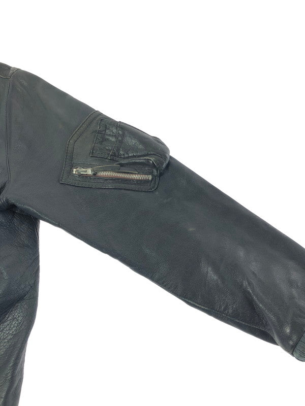 【現状渡し品】【メンズ】 GERMAN ARMY ドイツ軍 40's LEATHER FLIGHT JACKET 推定60～80年代年代 レザーフライトジャケット ヴィンテージ 146-260130-rt-08-tag サイズ：不明 下記参照 カラー：ブラック 万代Net店