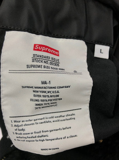 【メンズ】 Supreme シュプリーム 22AW FAUX FUR REVERSIBLE MA-1 BLACK フェイク ファー リバーシブル MA-1 アウター 149-260320-rt-30-tag サイズ：L カラー：ブラック 万代Net店