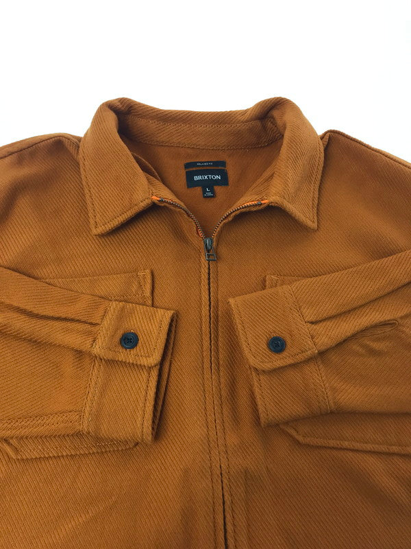【中古品】【メンズ】 BRIXTON ブリクストン UNION ZIP FLANNEL SHIRT RUSTIC CARAMEL 01474 ユニオン ジップ フランネル シャツ 142-260121-rt-14-tag サイズ：L カラー：オレンジ系 万代Net店