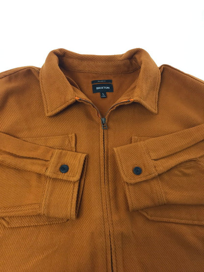 【中古品】【メンズ】 BRIXTON ブリクストン UNION ZIP FLANNEL SHIRT RUSTIC CARAMEL 01474 ユニオン ジップ フランネル シャツ 142-260121-rt-14-tag サイズ：L カラー：オレンジ系 万代Net店