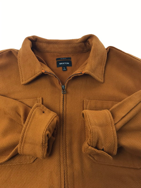 【中古品】【メンズ】 BRIXTON ブリクストン UNION ZIP FLANNEL SHIRT RUSTIC CARAMEL 01474 ユニオン ジップ フランネル シャツ 142-260121-rt-14-tag サイズ：L カラー：オレンジ系 万代Net店