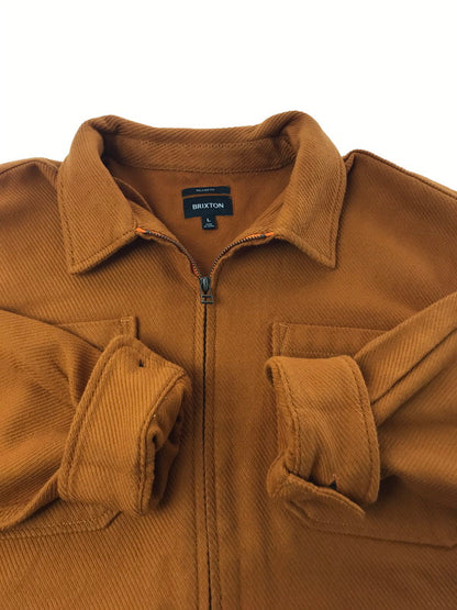 【中古品】【メンズ】 BRIXTON ブリクストン UNION ZIP FLANNEL SHIRT RUSTIC CARAMEL 01474 ユニオン ジップ フランネル シャツ 142-260121-rt-14-tag サイズ：L カラー：オレンジ系 万代Net店