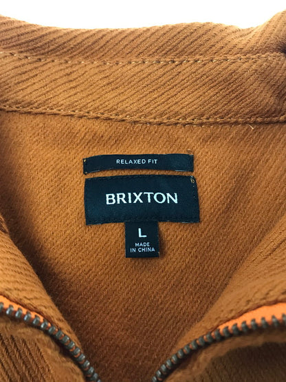 【中古品】【メンズ】 BRIXTON ブリクストン UNION ZIP FLANNEL SHIRT RUSTIC CARAMEL 01474 ユニオン ジップ フランネル シャツ 142-260121-rt-14-tag サイズ：L カラー：オレンジ系 万代Net店