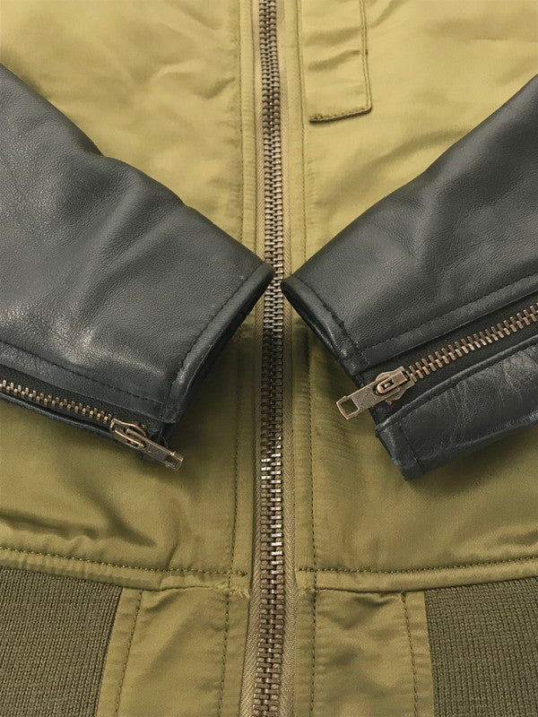 【中古品】【メンズ】 Softmachine ソフトマシーン PEBELS JK LEATHER MA-1 エベルス ジャケット レザー MA-1 142-260212-rt-10-tag サイズ：L カラー：カーキ 万代Net店