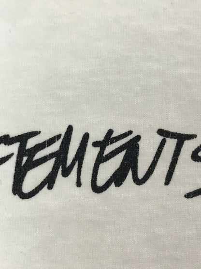 【現状渡し品】【メンズ】 VETEMENTS ヴェトモン 20AW JEANS LOGO T-SHIRT 20年秋冬 ジーンズ ロゴ Tシャツ トップス 141-260131-rt-01-tag サイズ：L カラー：ホワイト 万代Net店