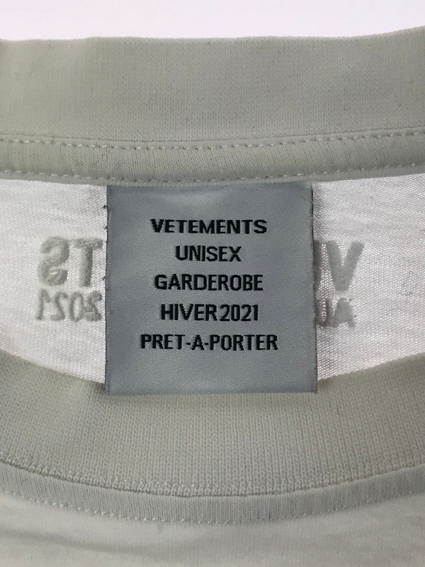 【現状渡し品】【メンズ】 VETEMENTS ヴェトモン 20AW JEANS LOGO T-SHIRT 20年秋冬 ジーンズ ロゴ Tシャツ トップス 141-260131-rt-01-tag サイズ：L カラー：ホワイト 万代Net店