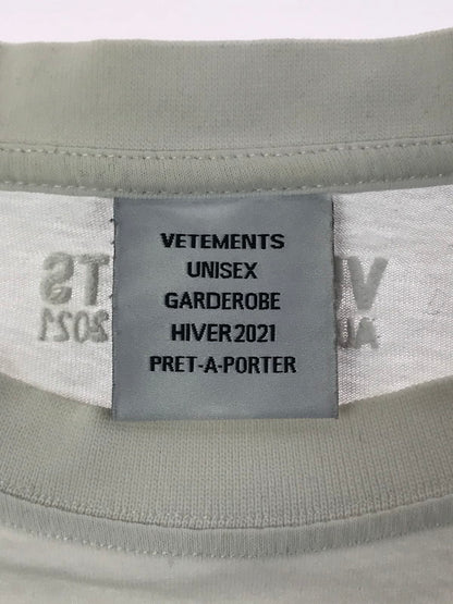 【現状渡し品】【メンズ】 VETEMENTS ヴェトモン 20AW JEANS LOGO T-SHIRT 20年秋冬 ジーンズ ロゴ Tシャツ トップス 141-260131-rt-01-tag サイズ：L カラー：ホワイト 万代Net店