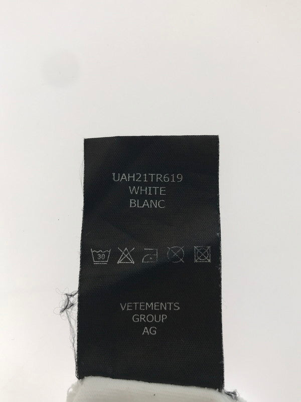 【現状渡し品】【メンズ】 VETEMENTS ヴェトモン 20AW JEANS LOGO T-SHIRT 20年秋冬 ジーンズ ロゴ Tシャツ トップス 141-260131-rt-01-tag サイズ：L カラー：ホワイト 万代Net店