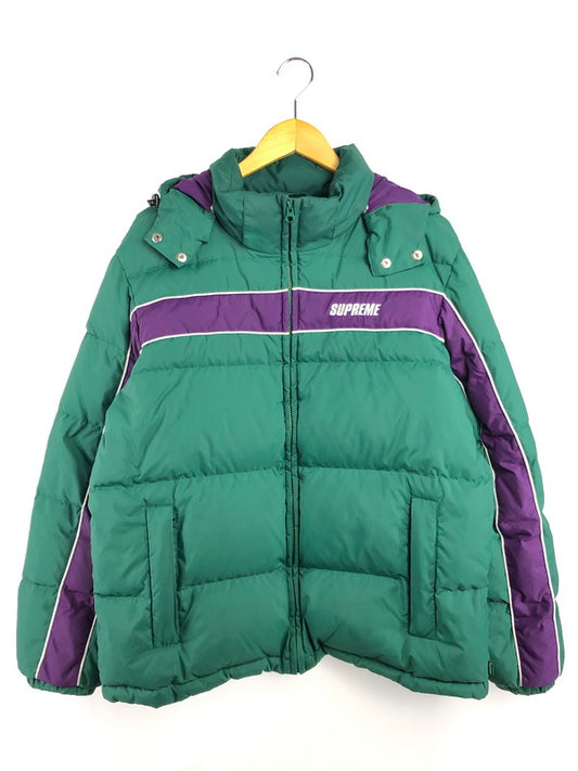 【現状渡し品】【メンズ】 Supreme シュプリーム 18AW STRIPE PANEL DOWN JACKET ストライプ パネル ダウンジャケット アウター 149-260321-rt-02-tag サイズ：M カラー：グリーン 万代Net店