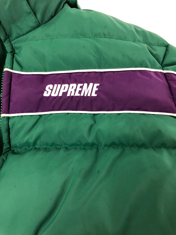 【現状渡し品】【メンズ】 Supreme シュプリーム 18AW STRIPE PANEL DOWN JACKET ストライプ パネル ダウンジャケット アウター 149-260321-rt-02-tag サイズ：M カラー：グリーン 万代Net店