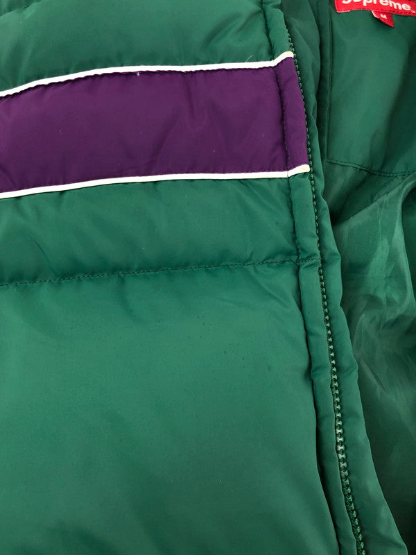 【現状渡し品】【メンズ】 Supreme シュプリーム 18AW STRIPE PANEL DOWN JACKET ストライプ パネル ダウンジャケット アウター 149-260321-rt-02-tag サイズ：M カラー：グリーン 万代Net店