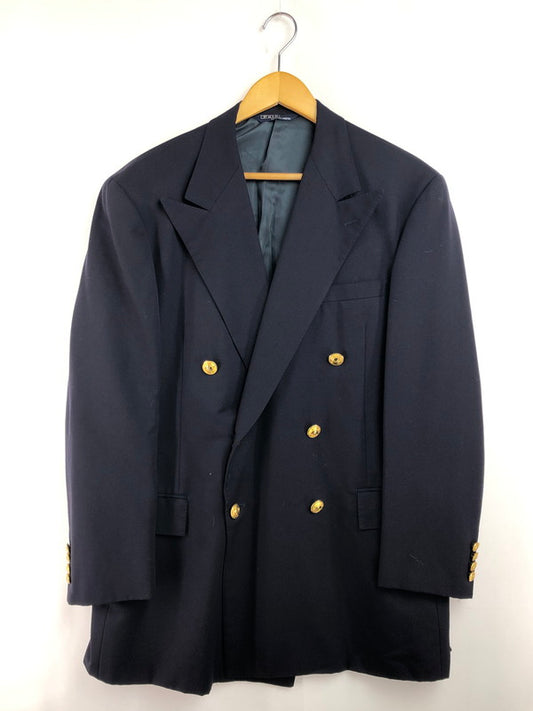 【現状渡し品】【メンズ】 POLO RALPH LAUREN ポロ・ラルフローレン 90's DOUBLE TAILORED JACKET NAVY 022-5-BZ-RL 90年代 ダブル― テーラード ジャケット 金ボタン アウター 146-260130-rt-09-tag サイズ：C100 カラー：ネイビー 万代Net店