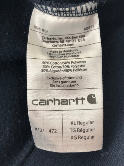 【中古品】【メンズ】 Carhartt カーハート MIDWEIGHT PULLOVER HOODIE K121-472 ミッドウェイト プルオーバー フーディー パーカー トップス 147-260204-rt-04-tag サイズ：XL カラー：ネイビー 万代Net店