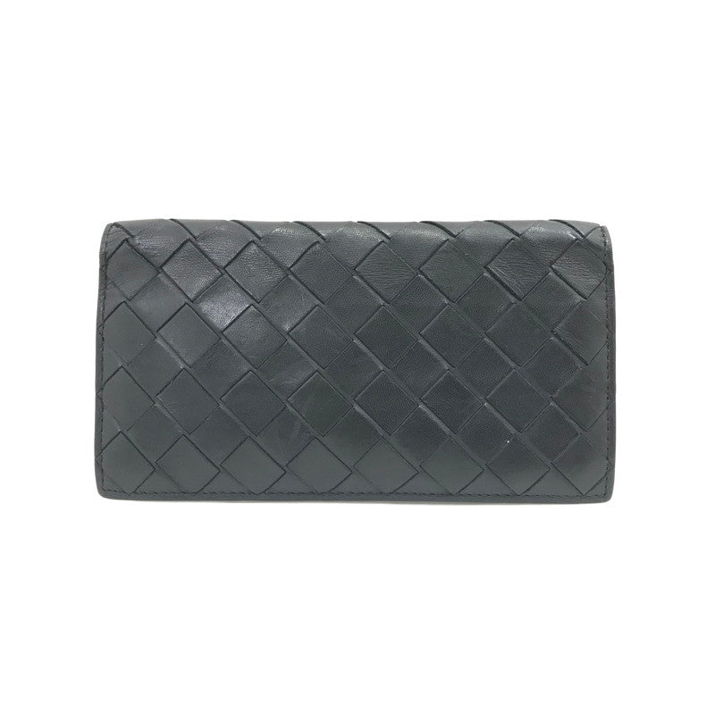 【中古品】【メンズ】 BOTTEGAVENETA ボッテガヴェネタ INTRECCIATO LONG WALLET イントレチャート ロングウォレット 二つ折り財布 長財布 181-260131-na-15-tag カラー：ブラック 万代Net店