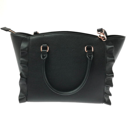 【中古品】【レディース】 Samantha Vega サマンサベガ レースアップハートビジューフラッタ― 2WAYバッグ ショルダーバッグ ハンドバッグ カバン 188-260325-na-07-tag カラー：ブラック 万代Net店