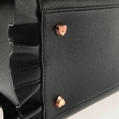 【中古品】【レディース】 Samantha Vega サマンサベガ レースアップハートビジューフラッタ― 2WAYバッグ ショルダーバッグ ハンドバッグ カバン 188-260325-na-07-tag カラー：ブラック 万代Net店