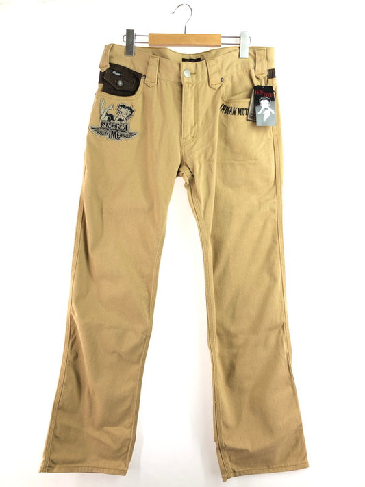 【中古品】【メンズ】 INDIAN インディアン BETTY BOOP EMBROIDERED COTTON PANTS BBI-822 刺繍 コットン パンツ ボトムス 156-260205-rt-17-tag サイズ：36 カラー：ベージュ 万代Net店