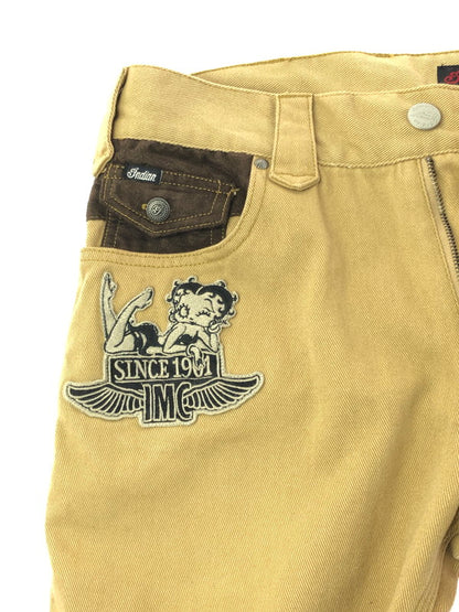 【中古品】【メンズ】 INDIAN インディアン BETTY BOOP EMBROIDERED COTTON PANTS BBI-822 刺繍 コットン パンツ ボトムス 156-260205-rt-17-tag サイズ：36 カラー：ベージュ 万代Net店