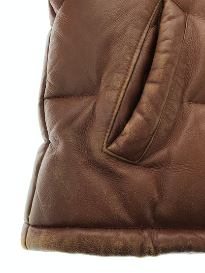 【現状渡し品】【メンズ】 FREEDOM フリーダム SHEEPSKIN LEATHER WESTERN YORK DOWN JACKET シープレザー ウエスタンヨーク ダウンジャケット 145-260204-rt-18-tag サイズ：36 カラー：ブラウン 万代Net店
