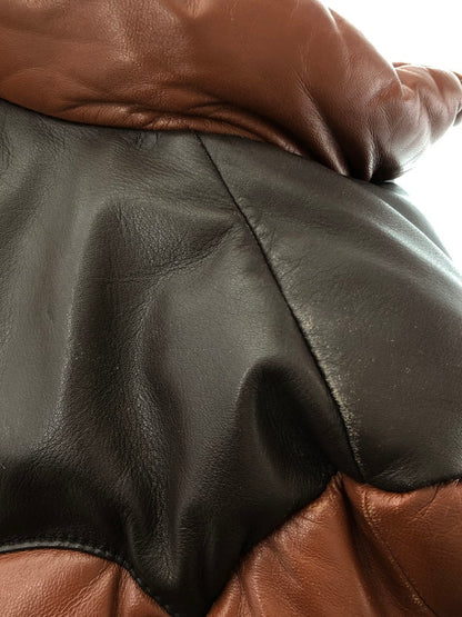 【現状渡し品】【メンズ】 FREEDOM フリーダム SHEEPSKIN LEATHER WESTERN YORK DOWN JACKET シープレザー ウエスタンヨーク ダウンジャケット 145-260204-rt-18-tag サイズ：36 カラー：ブラウン 万代Net店