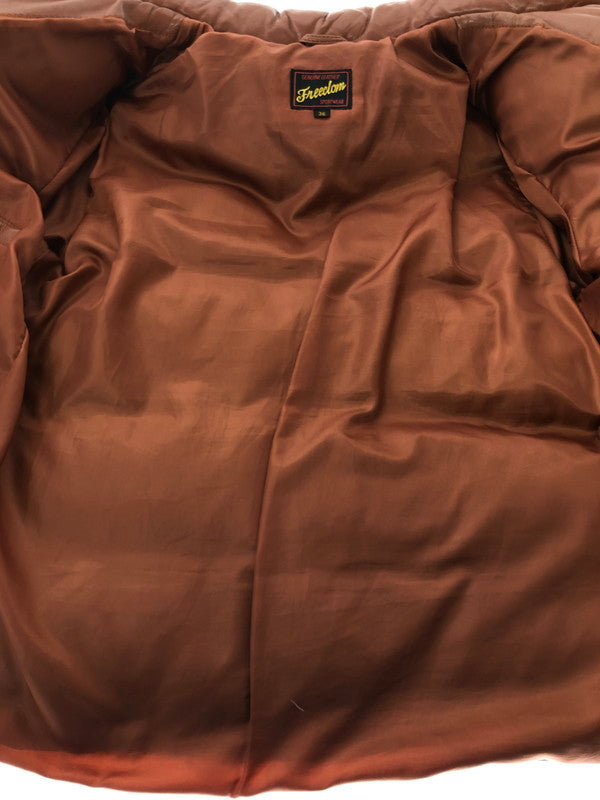 【現状渡し品】【メンズ】 FREEDOM フリーダム SHEEPSKIN LEATHER WESTERN YORK DOWN JACKET シープレザー ウエスタンヨーク ダウンジャケット 145-260204-rt-18-tag サイズ：36 カラー：ブラウン 万代Net店