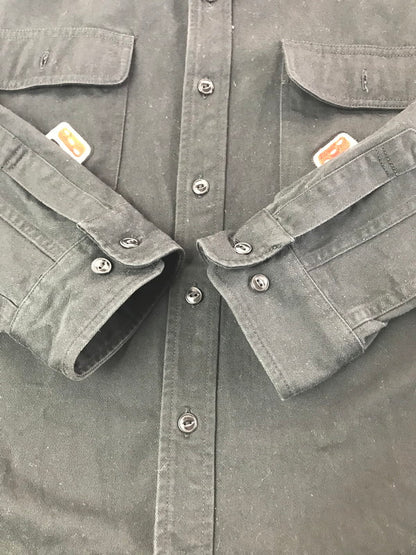 【中古品】【メンズ】 A BATHING APE アベイシングエイプ EARLY EMBROIDERED WORK SHIRTS ワークシャツ 長袖シャツ 初期 刺繍 142-260131-rt-06-tag サイズ：XL カラー：ブラック 万代Net店