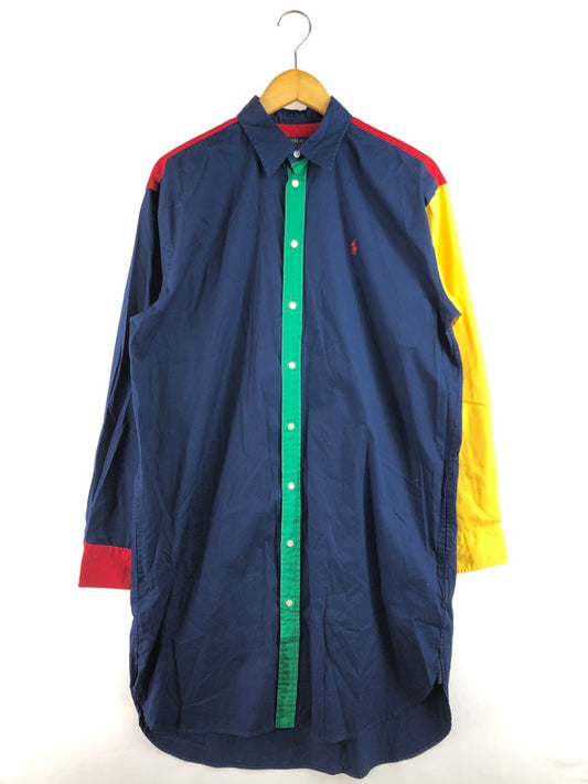 【中古品】【レディース】 POLO RALPH LAUREN ポロ・ラルフローレン COLOR BLOCK ONEPIECE SHIRT カラーブロック ワンピース シャツ トップス 168-260207-rt-16-tag サイズ：12 カラー：ネイビー 万代Net店