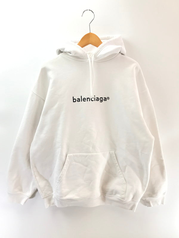 【中古品】【メンズ】 BALENCIAGA バレンシアガ NEW COPYRIGHT MEDIUM FIT HOODIE TS91 570811 TIV55 9040 ミディアムフィット フーディー パーカー 141-260205-na-04-tag サイズ：M カラー：ホワイト 万代Net店