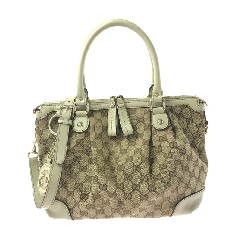 【中古品】【レディース】 GG CANVAS SUKEY HANDBAG 247902 GGキャンバス スーキー ハンドバッグ カバン 180-260421-rt-30-tagh カラー：ブラウン/グレージュ 万代Net店