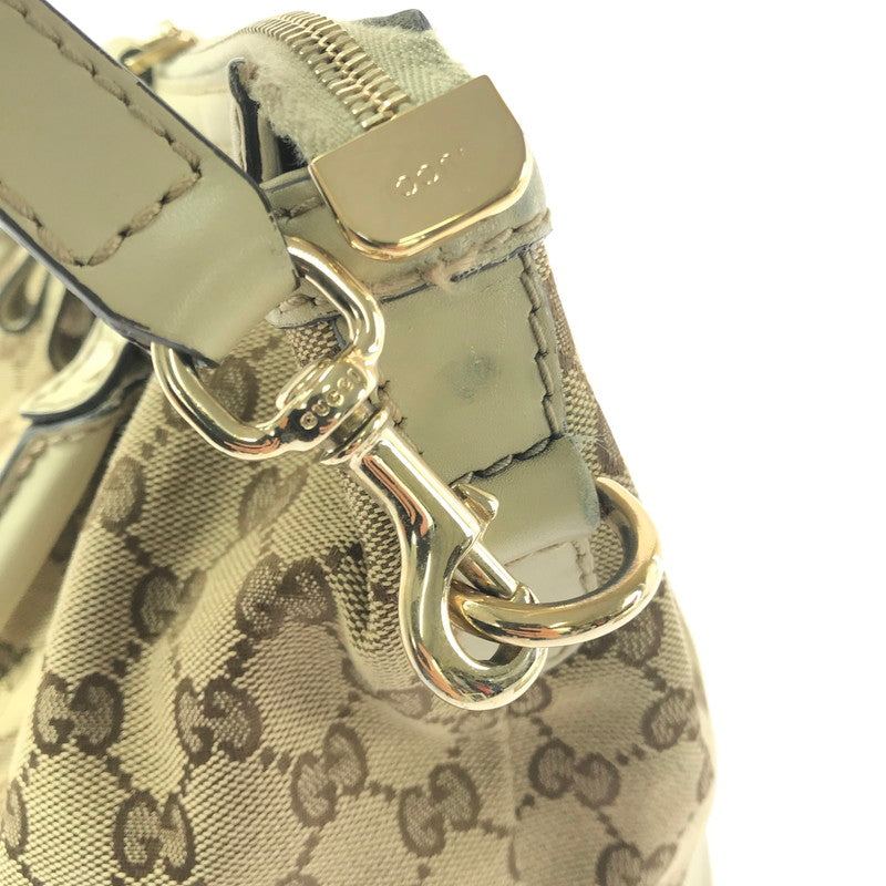 【中古品】【レディース】 GG CANVAS SUKEY HANDBAG 247902 GGキャンバス スーキー ハンドバッグ カバン 180-260421-rt-30-tagh カラー：ブラウン/グレージュ 万代Net店