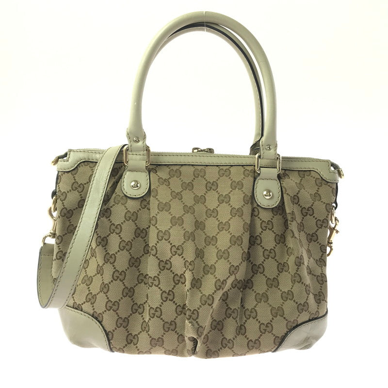 【中古品】【レディース】 GG CANVAS SUKEY HANDBAG 247902 GGキャンバス スーキー ハンドバッグ カバン 180-260421-rt-30-tagh カラー：ブラウン/グレージュ 万代Net店