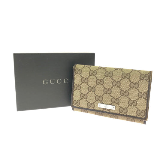 【現状渡し品】【レディース】 GUCCI グッチ GGキャンバス 二つ折り財布 154258 ミディアムウォレット 181-260213-hi-09-tag カラー：ブラウン 万代Net店
