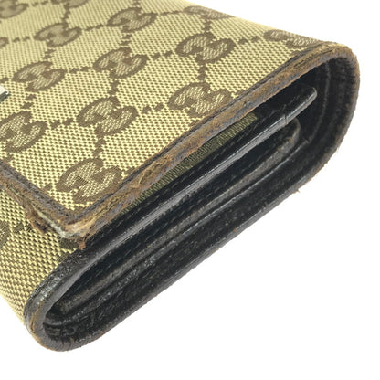 【現状渡し品】【レディース】 GUCCI グッチ GGキャンバス 二つ折り財布 154258 ミディアムウォレット 181-260213-hi-09-tag カラー：ブラウン 万代Net店
