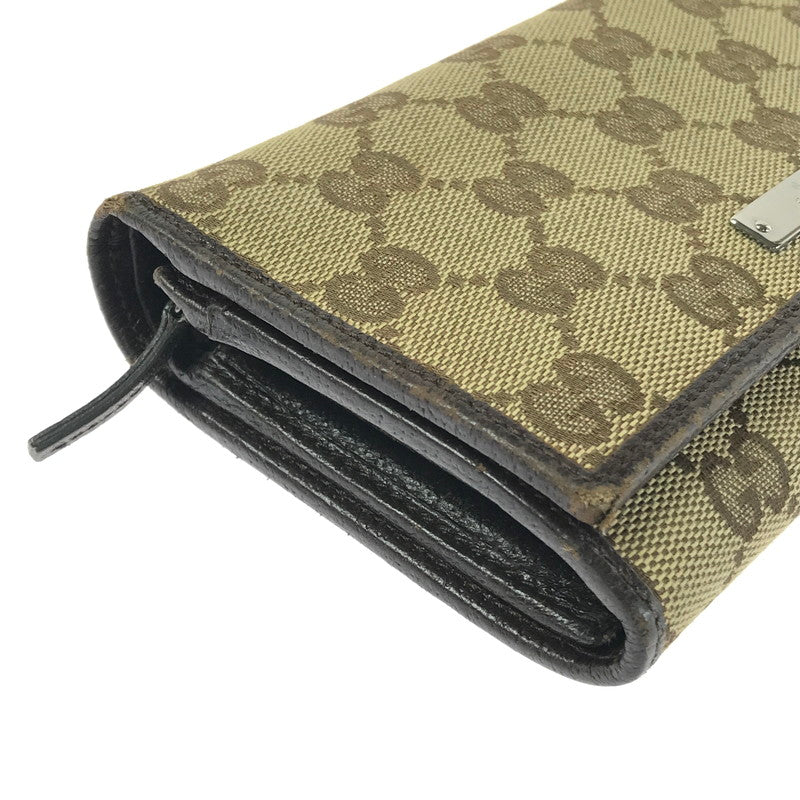 【現状渡し品】【レディース】 GUCCI グッチ GGキャンバス 二つ折り財布 154258 ミディアムウォレット 181-260213-hi-09-tag カラー：ブラウン 万代Net店