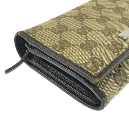 【現状渡し品】【レディース】 GUCCI グッチ GGキャンバス 二つ折り財布 154258 ミディアムウォレット 181-260213-hi-09-tag カラー：ブラウン 万代Net店