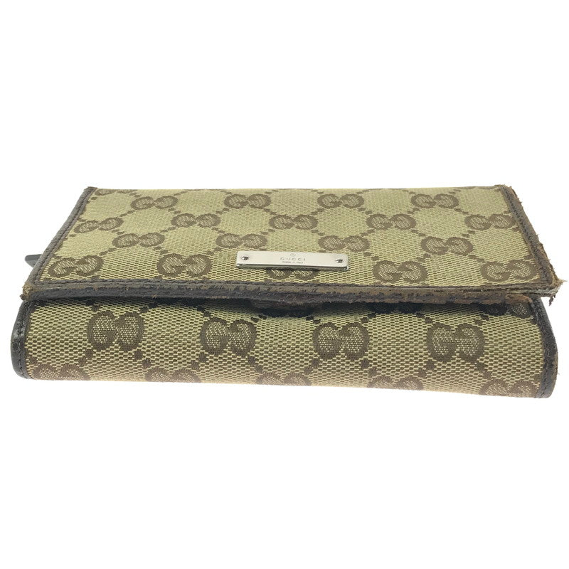 【現状渡し品】【レディース】 GUCCI グッチ GGキャンバス 二つ折り財布 154258 ミディアムウォレット 181-260213-hi-09-tag カラー：ブラウン 万代Net店