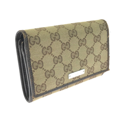 【現状渡し品】【レディース】 GUCCI グッチ GGキャンバス 二つ折り財布 154258 ミディアムウォレット 181-260213-hi-09-tag カラー：ブラウン 万代Net店