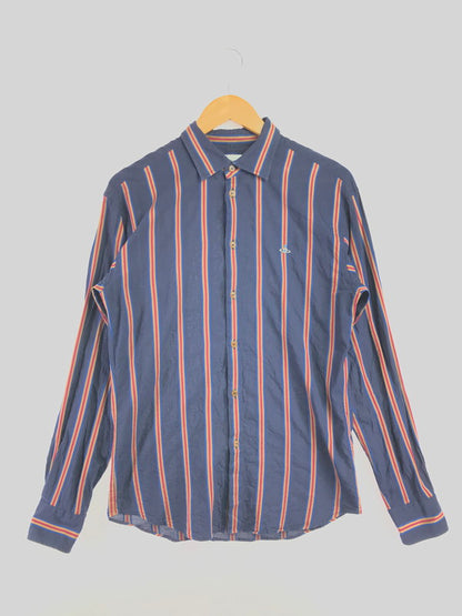 【中古品】【メンズ】 VIVIENNE WESTWOOD MAN ヴィヴィアン ウエストウッド マン L/S STRIPE SHIRT VW-WR-89555 ロングスリーブ ストライプ ロングスリーブ Tシャツ 141-260522-rt-14-tagh サイズ：46 カラー：ネイビー 万代Net店