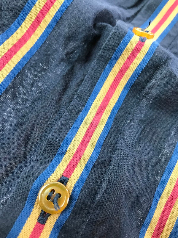 【中古品】【メンズ】 VIVIENNE WESTWOOD MAN ヴィヴィアン ウエストウッド マン L/S STRIPE SHIRT VW-WR-89555 ロングスリーブ ストライプ ロングスリーブ Tシャツ 141-260522-rt-14-tagh サイズ：46 カラー：ネイビー 万代Net店