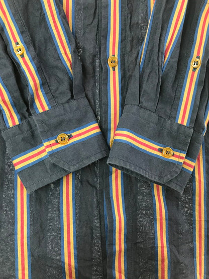 【中古品】【メンズ】 VIVIENNE WESTWOOD MAN ヴィヴィアン ウエストウッド マン L/S STRIPE SHIRT VW-WR-89555 ロングスリーブ ストライプ ロングスリーブ Tシャツ 141-260522-rt-14-tagh サイズ：46 カラー：ネイビー 万代Net店