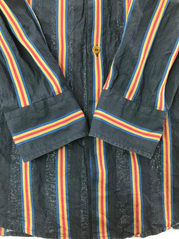 【中古品】【メンズ】 VIVIENNE WESTWOOD MAN ヴィヴィアン ウエストウッド マン L/S STRIPE SHIRT VW-WR-89555 ロングスリーブ ストライプ ロングスリーブ Tシャツ 141-260522-rt-14-tagh サイズ：46 カラー：ネイビー 万代Net店